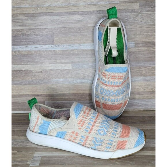Sanuk Chiba Quest Knit Multicolor Shoes Womans Size 9 Comfort‎ Slip On Summer - Picture 1 of 12